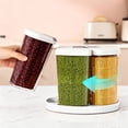 thumbnail image 4 of Rotating Grain Storage Container, Airtight Food Canisters for Kitchen Pantry Organization, Transposable Modular Dry Food Dispenser with Sealed Lids, Anti-Insect Cereal Pasta Rice Flour Jar Set, 4 of 6