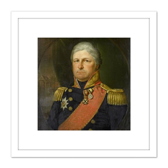 Willem May Portrait Rear Admiral Job Seaburne May 8X8 Inch Square Wooden Framed Wall Art Print Picture with Mount