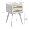 thumbnail image 3 of Bedside Table Set of 2 with 2 Drawers, Rattan Element for Bedroom, 3 of 5