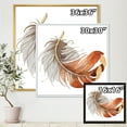 thumbnail image 4 of Designart 'Orange Ethnic Bird Feather On White' Bohemian & Eclectic Framed Canvas Wall Art Print, 4 of 5