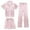 4-Light Pink, variant on Girls Pajamas 3 Piece Set Satin Button Down Pjs Short Sleeve Top Shorts & Long Pants Bow Valentine's Day Pajama Sets Silky Nightwear 3pcs Sleepwear