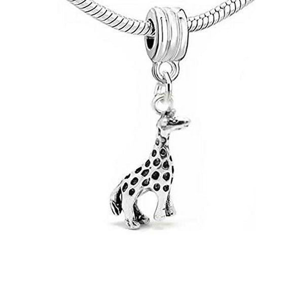 Giraffe 3d Dangle Charm European Bead Compatible for Most European Snake Chain Bracelet