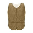 thumbnail image 4 of nerohusy Women's Quilted Vest Petite V Neck Fleece Puffer Vest Slim Fit Button Down Padded Gilet Sleeveless Outerwear Coat 2025 Coffee,XL, 4 of 8