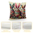 thumbnail image 4 of YANMS Happy Easter Peeps Decorative Throw Pillow Covers, Bunnies Eggs Chicks Blue Truck Stripes Cushion Case Decor, Flowers Butterfly Home Decoration for Sofa Couch, 4 of 5