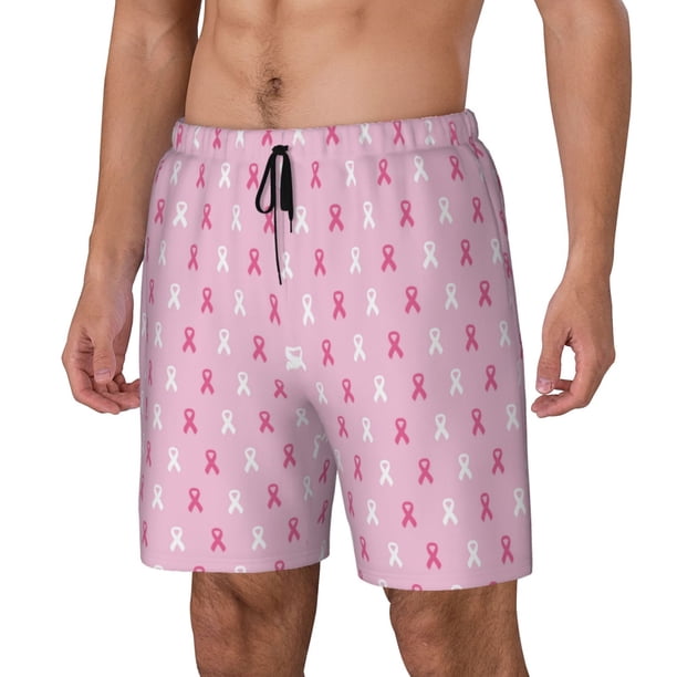 Fotbe Breast Cancer Awareness5 Traje de Baño para Hombre – Shorts de Natación de Secado Rápido con Forro y Bolsillos-Medium