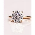 thumbnail image 2 of SOLITAIRE JEWELS 2.5CT Round Cut Solitaire Hidden Halo Setting Moissanite Engagement Ring Solid 10K Yellow Gold, 2 of 8