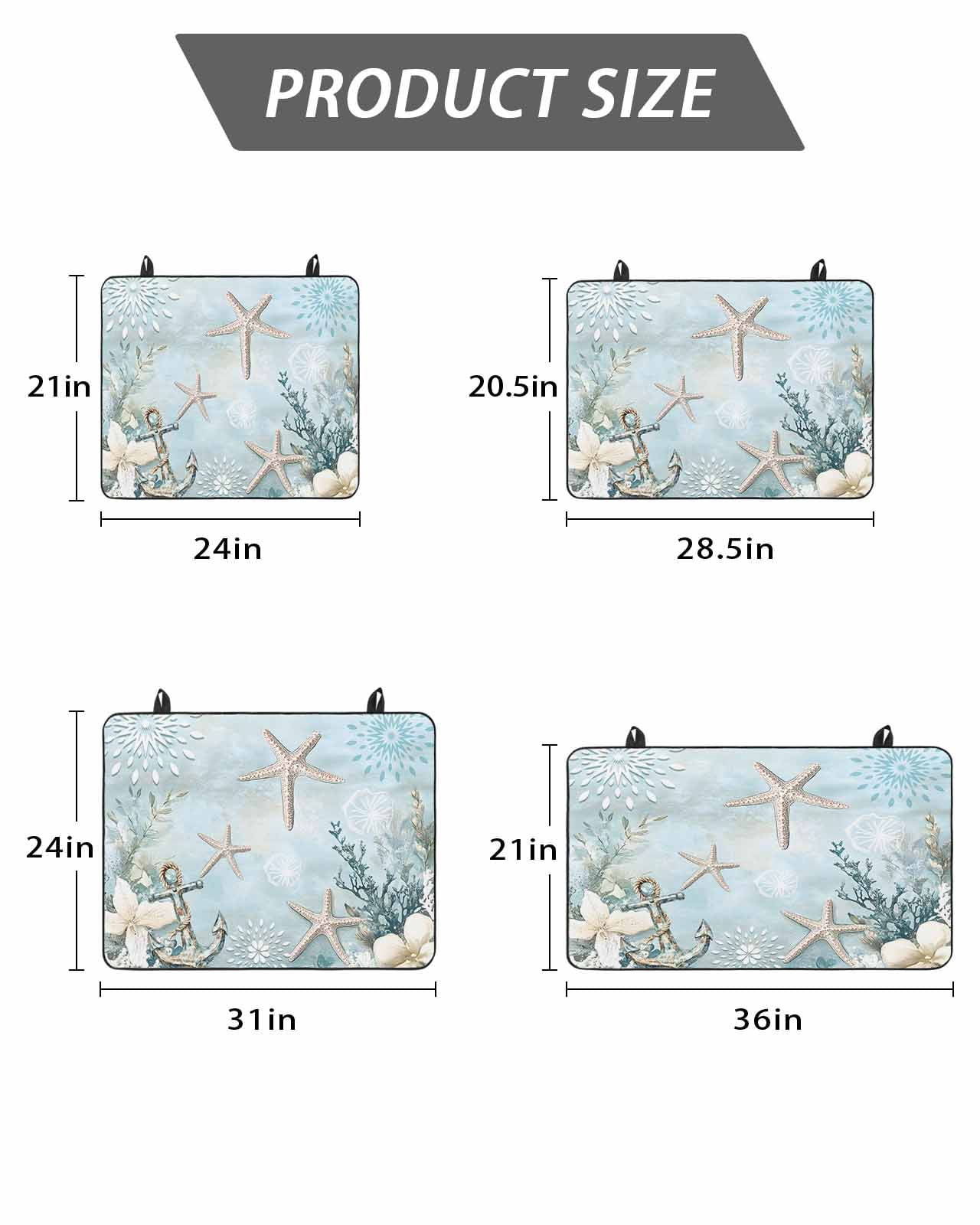 Stove Top Covers for Electric Stove, Teal Ocean Coastal Glass Stovetop Cover Protector, Summer Beach Nautical Coral Starfish Induction Cooktop Protector Oven Mat for Kitchen Countertop 24"x21"
