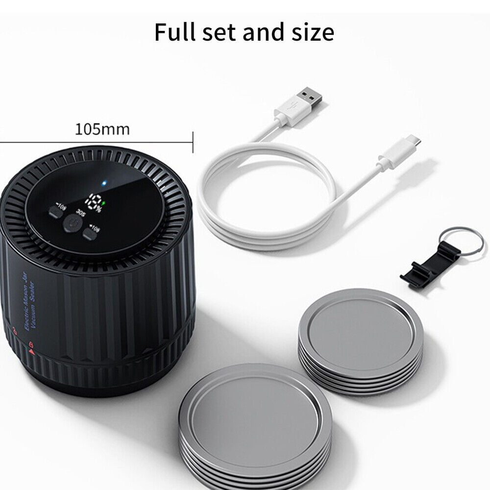 JLLOM Electric Mason Jar Vacuum Sealer Kit For Wide Mouth And Regular Mouth Mason Jars