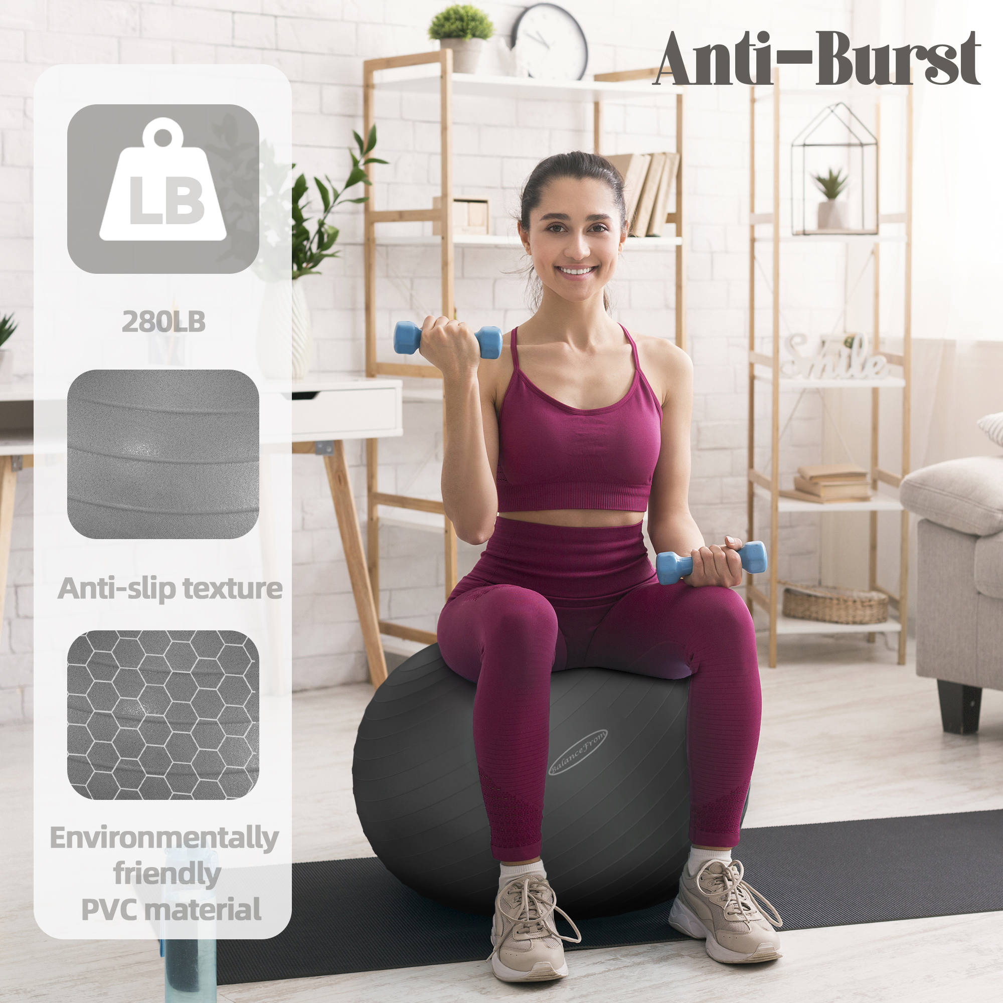 BalanceFrom Anti-Burst and Slip Resistant Exercise Ball
