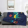 thumbnail image 2 of Disketp Dinosau Space Explorer Flannel Blankets - Thick and Warm Blanket for Winter, Soft Fuzzy Plush King Blanket for All Seasons60"x50", 2 of 6