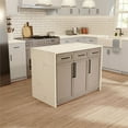 thumbnail image 2 of KBC Palisade 48" Kitchen Island w/ Engineered Marble Waterfall in Gray Oak, 2 of 8