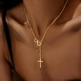 thumbnail image 5 of Gold Cross Necklace for Women, Dainty Infinity Cross Pendant Necklace, Non Tarnish & Waterproof Necklace, Simple Choker Minimalist Jewelry, Faith Cross Gifts, 5 of 9