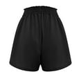 thumbnail image 3 of QLEICOM Womens Athletic Shorts, Plus Size Shorts, Fashion Sweat Shorts Summer Casual Loose Solid High Waist Short Yoga Shorts, Running Shorts, Comfy Beach Shorts, Cycling Shorts Black L, 3 of 7