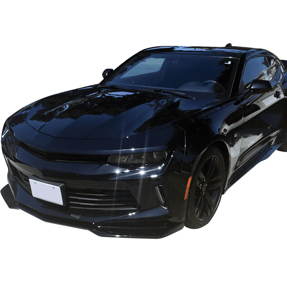 Ikon Motorsports Compatible with 16-18 Chevy Camaro  LT and RS Model Only, ZL1 Style Front Bumper Lip PP Gloss Black