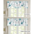 thumbnail image 4 of Tie Up Valance Curtain for Kitchen,Nautical Coral Teal Sea Turtle Rod Pocket Short Curtains Adjustable Tie-Up Shade Valances,Summer Ocean Beach Shell Window Treatment for Bathroom Living Room Bedroom, 4 of 8