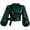 Green, variant on Wrap Blouse for Women Cropped V Neck Top with Tie Waist Bishop Puff Sleeves Gathered Cuffs and Surplice Front Dressy Crop Top for Going Out and Parties A XL