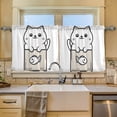 thumbnail image 2 of Yayeee Kitchen Curtains Tier Set of 2 Light Filtering 57"x36" Over Sink Window Panels, Beige Chubby Cat, 2 of 7