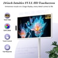 thumbnail image 4 of ApoloSign 24" Smart Portable TV (2nd Gen) - 1080P FHD Touchscreen, Android 15 (Google EDLA), 16GB(8+8) RAM, 128GB ROM, Built-in Battery, Rolling Tablet TV on Wheels for Home, Office & Gym, 4 of 15
