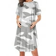 thumbnail image 2 of YHAJDS Maternity Dress for Photography V Neck Long Sleeve Side Slit Maxi Dress, 2 of 3