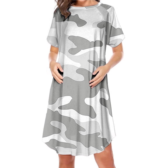 hengsof Nursing Dress Summer Short Sleeve Breastfeeding Casual Knee Length Maternity Dresses