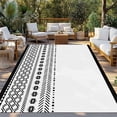 thumbnail image 2 of Boho Geometric Outdoor Rug for Patio/Deck/Porch, Non-Slip Large Area Rug 3 x 5 Ft, Abstract Art Vintage Striped Aesthetics Indoor Outdoor Rugs Washable Area Rugs, Reversible Camping Rug Carpet Runner, 2 of 8