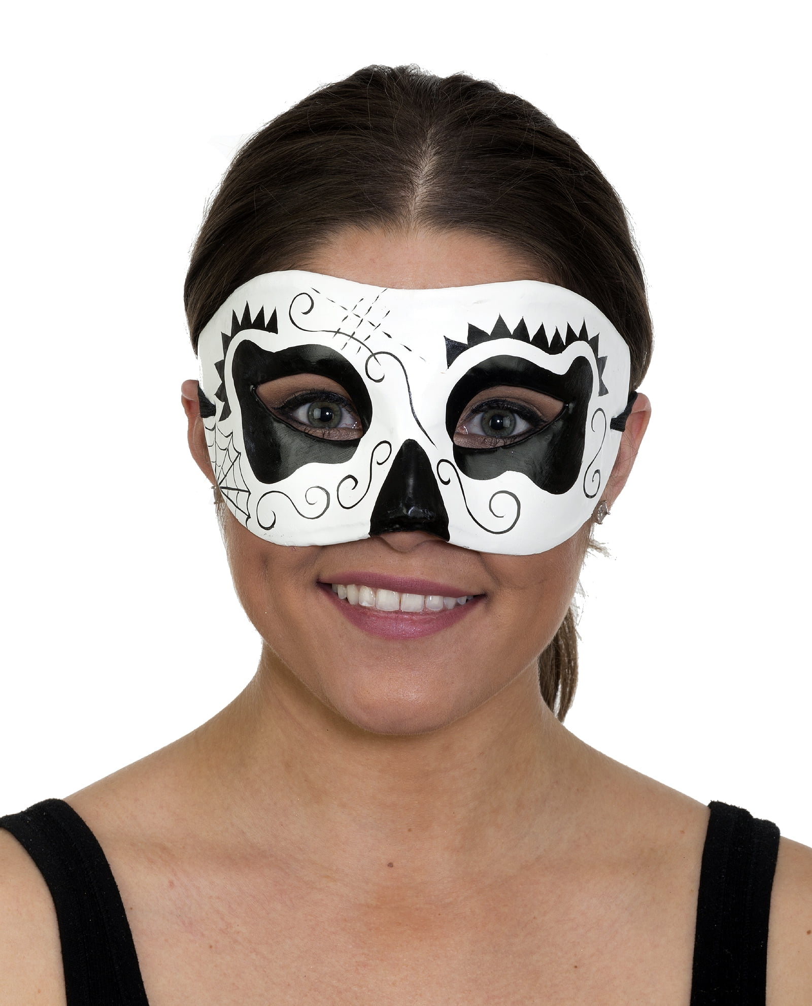 Day of the Dead Mask Unisex Black and White 27853 - Walmart.com