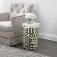 thumbnail image 6 of JONATHAN Y Rafi 17.75" MidCentury Modern Geometric Drum Garden Stool, Black/Cream, 6 of 10