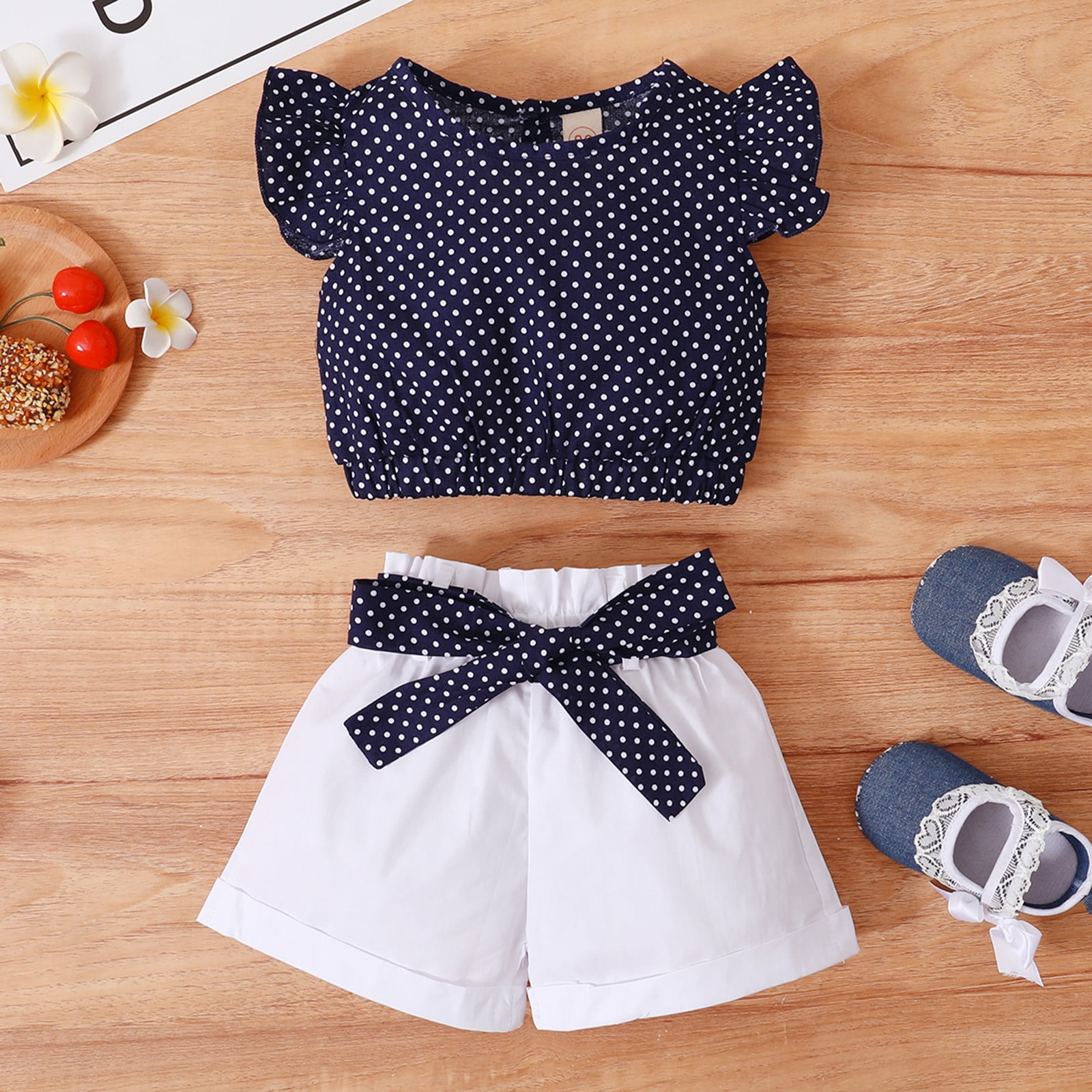 Toddler Polka Dots Bowknot Decor Solid Color Knit Splicing Boots