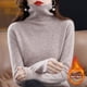 thumbnail image 4 of Suéter de cachemira 100 % de lana para mujer, jersey de cuello alto apilado, suéter de punto cálido de manga larga para invierno, jerséis de cuello alto, 4 of 5