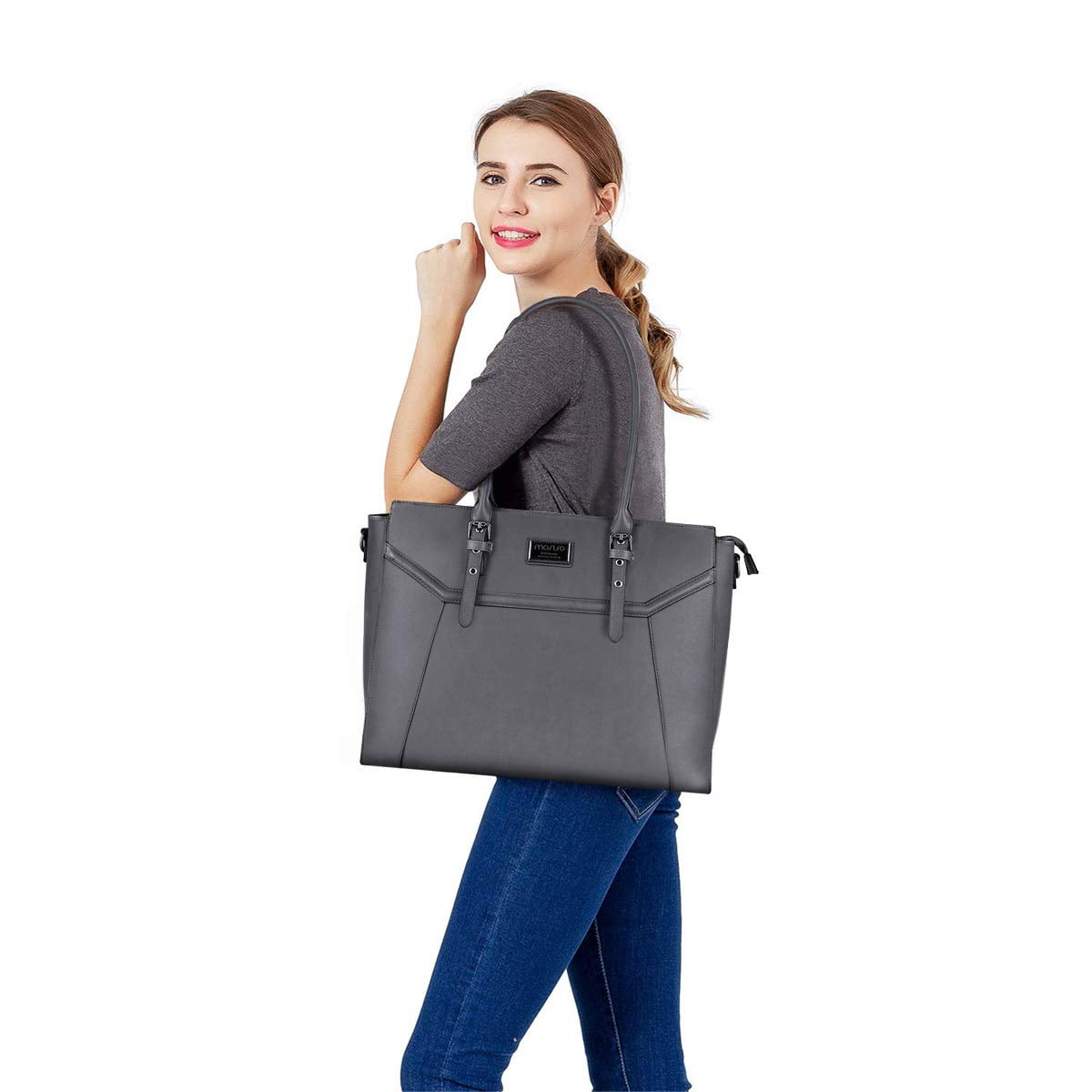 Tote Handbags, School Backpack, Womens Laptop Bag in Black M18403