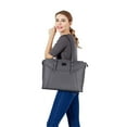 thumbnail image 2 of Mosiso PU Leather Women Handbag Shoulder Bags Tote Purse Business Work Travel Laptop Messenger Bags For Women,Gray, 2 of 6