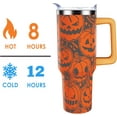 thumbnail image 5 of 40 Oz Halloween Tumbler With Handle Lid Straw Double Insulated Cup, Pumpkin Orange, 5 of 5