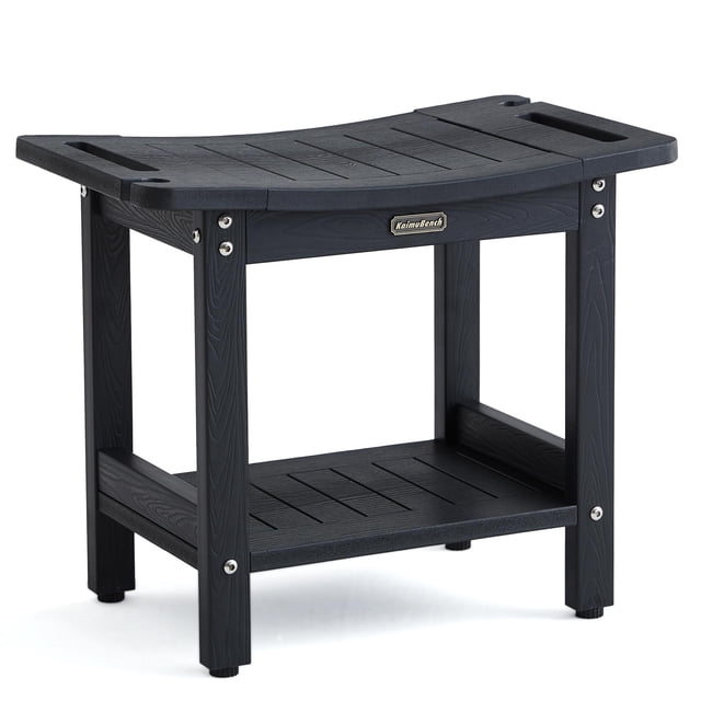 Banco de ducha KaimuBench impermeable negro con asas