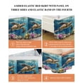 thumbnail image 5 of Ocean Turtle Bed Skirt Queen Size 18" Drop Coral Retro Ruffled Wrap Around Bed Skirts Adjustable Elastic Bedskirt Dust Ruffle for Queen Size Bed, 5 of 7