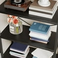 thumbnail image 3 of BeesClover Tall 5-Shelf Bookcase, Arched Display Rack with Metal Frame, Spacious Black Bookshelf for Bedroom or Living Room Storage, 3 of 8