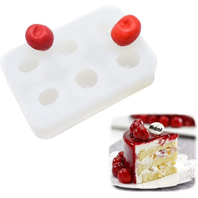 Molde para fondant para pasteles, molde de silicona con forma de cereza para chocolate, dulces, arcilla polimérica, decoración de pasteles, artesanía de azúcar, molde para velas, m