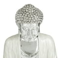 thumbnail image 6 of 12" x 16" Silver Polystone Meditating Buddha Sculpture with Engraved Carvings and Relief Detailing, by DecMode, 6 of 9