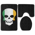 thumbnail image 1 of GOHAO Skull Skeleton Ireland Flag 3 Piece Bathroom Rugs Set Bath Rug Contour Mat and Toilet Lid Cover, 1 of 2