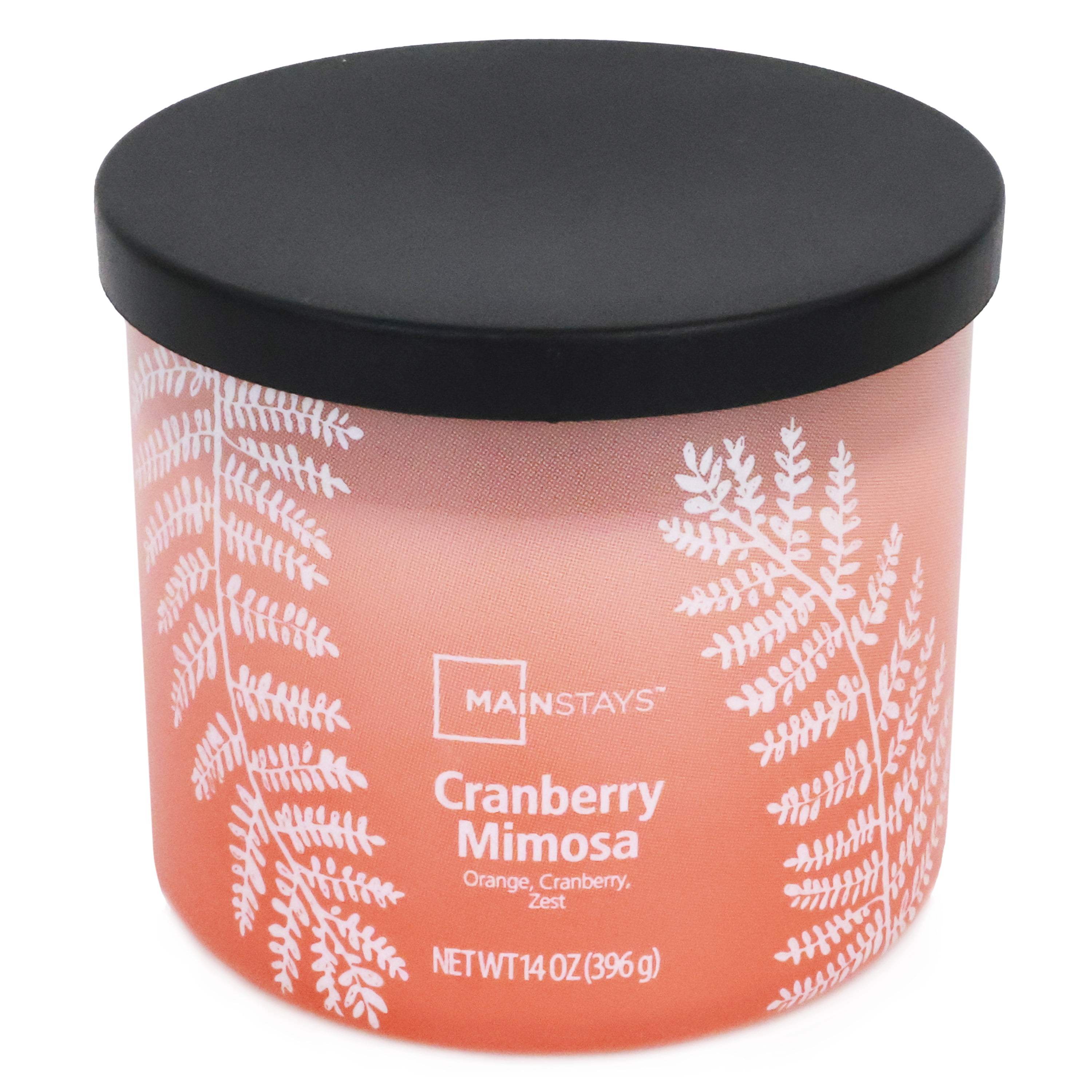 (3 pack) Mainstays 3-Wick Ombre Wrap Cranberry Mimosa Candle, 14 Ounce
