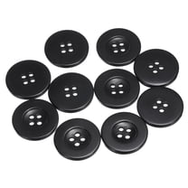 Uxcell Resin Sewing Buttons Round Flat 4-Hole Craft Buttons for Card Making Scrapbooking 10 Pcs Black 25mm