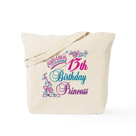 CafePress - 13Th Birthday Princess Tote Bag - Unisex Canvas Tote Bag, Beige, 1-Piece