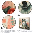 thumbnail image 3 of Designart "Boho Wolf in Pink and Green II" Animals Framed Wall Art - Traditional Pink Wolf Bedroom Framed Canvas Wall Art, 3 of 6