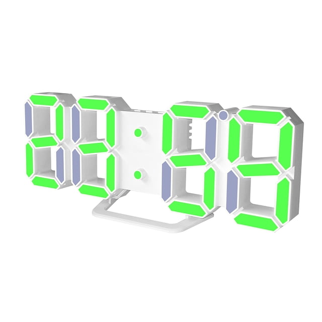 Abbracc USB LED Desk Wall Table Clock Green White+Green