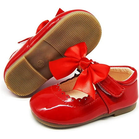 Toddler Baby Little Girl Shoes Non-Slip Sole Ballet Flats Mary Jane Crib Princess Shoes Girl Dress Shoes Party School Wedding Shoes(Toddler/Little Kids)