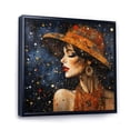 thumbnail image 2 of Designart "Red Stylish Portrait Pointillism I" Fashion Floater Framed Canvas Print, 2 of 7