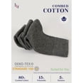 thumbnail image 4 of HUGH UGOLI Knee High Cotton Socks for Kids Girls Boys & Toddlers, Long School Uniform Socks, Soft & Comfortable,Dark Gray, 5-6 Years Old, 4 Pairs, 4 of 6