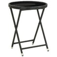 thumbnail image 5 of vidaXL 5 Piece Garden Bistro Set Poly Rattan and Tempered Glass Black, 5 of 5