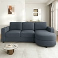 thumbnail image 4 of Harper & Bright Designs L-Shaped Sectional Sofa Set with Curved Chaise and Lounger, 3-Seat Couch with USB Ports, Chenille Upholstered Sectional Sofa for Living Room, Blue, 4 of 19