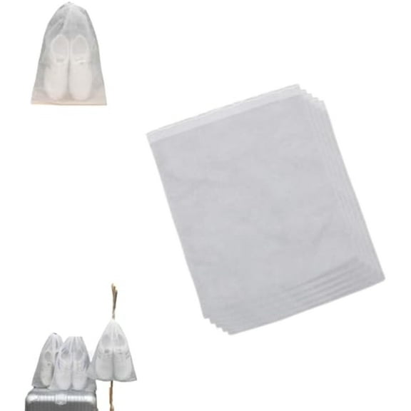 Reusable Drawstring Shoe Storage Bags, Non-woven Shoe Bags, Bolsa Para Zapatos, Shoe Covers for Travel Packing, Shoe Carrier for Traveling, Storage Bags for Men and Women (30PCS, L)