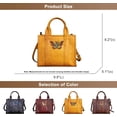 thumbnail image 5 of Butterfly Tote Bag for Women, Classic Handbags Genuine Leather Shoulder Bag Embossed Satchel Hobo Bags, 5 of 7